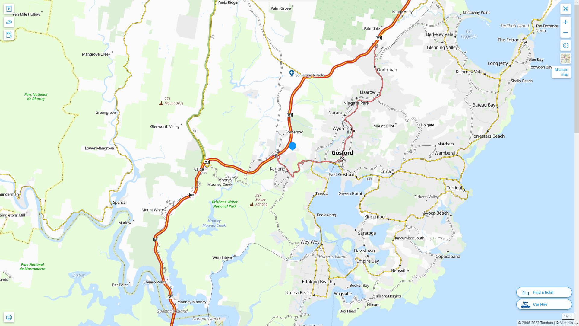 Central Coast Highway and Road Map